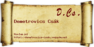 Demetrovics Csák névjegykártya